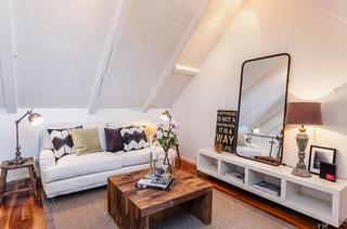 北欧风格小复式温馨白色100平米客厅装修