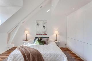 北欧风格小复式温馨白色100平米卧室装修图片
