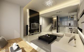 新古典风格公寓舒适黑白客厅设计