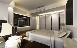 新古典风格公寓舒适黑白卧室设计图