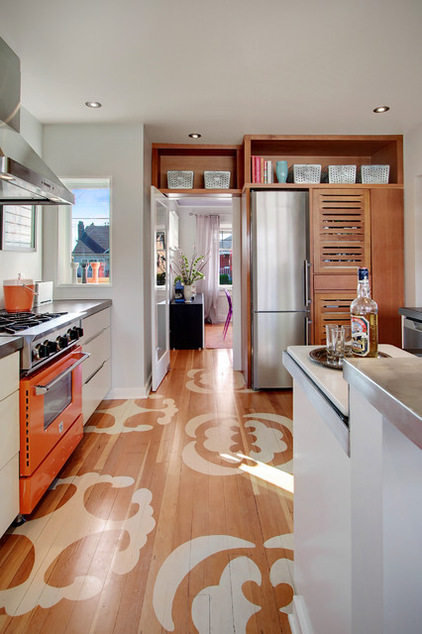 具有特色的厨房空间  很美的厨房地板