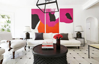 现代简约风格艺术客厅背景墙沙发效果图