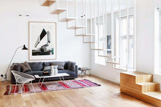 现代简约风格小清新客厅背景墙沙发效果图