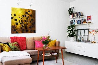 现代简约风格实用客厅背景墙沙发图片
