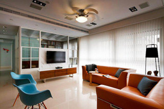 现代简约风格舒适客厅沙发窗户效果图