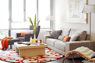现代简约风格艺术客厅沙发窗户效果图