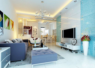 现代简约风格简洁客厅客厅电视背景墙设计图