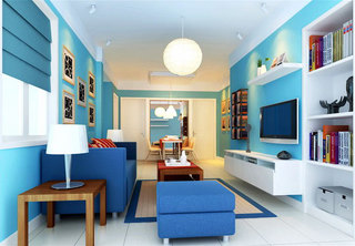 宜家风格蓝色客厅宜家沙发图片