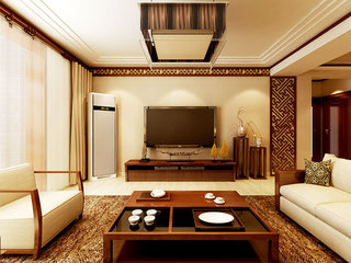 中式风格大气客厅客厅电视背景墙设计图纸