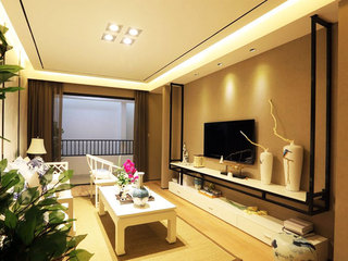 中式风格简洁客厅客厅电视背景墙效果图