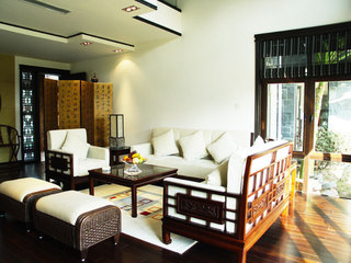 中式风格简洁客厅沙发背景墙设计
