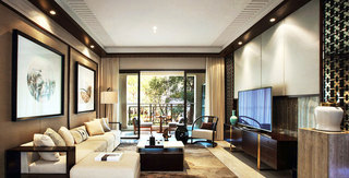 中式风格大气客厅沙发背景墙设计图