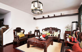 中式风格实用客厅沙发背景墙设计