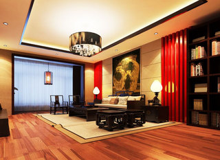 中式风格大气客厅沙发背景墙设计