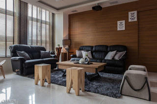 中式风格公寓稳重沙发背景墙设计图