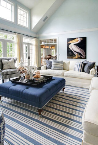 地中海风格舒适蓝色客厅改造