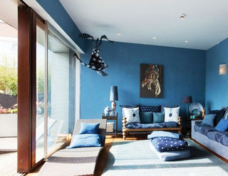 地中海风格浪漫蓝色客厅装修效果图