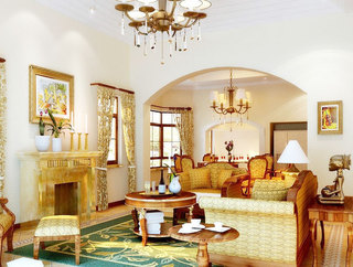 地中海风格浪漫咖啡色客厅装修图片