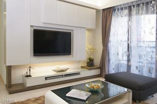 简约风格公寓白色电视背景墙装修效果图