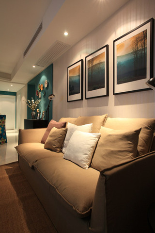 简约风格二居室温馨沙发背景墙装修效果图