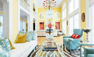 地中海风格简洁黄色客厅装潢