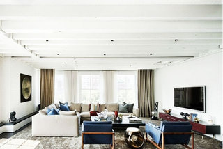 地中海风格简洁白色客厅设计图
