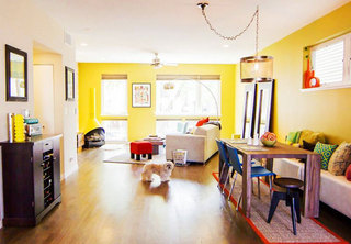 田园风格温馨黄色客厅设计