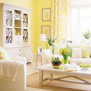 田园风格温馨黄色客厅设计图