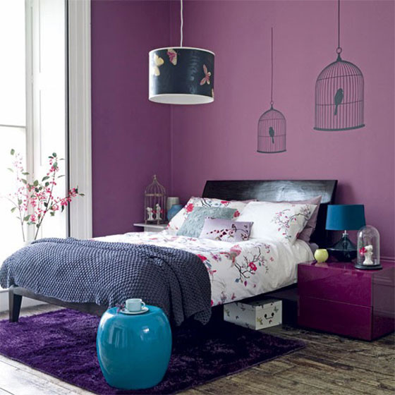 紫色卧室打造优雅私人空间