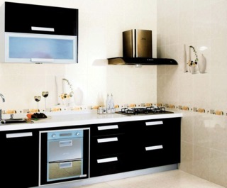 现代简约风格简洁黑白厨房橱柜设计图纸