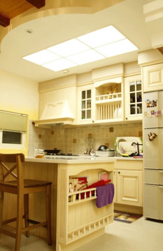 现代简约风格简洁暖色调厨房吧台设计图纸