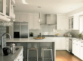 现代简约风格简洁冷色调厨房厨房吧台装修图片