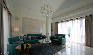 美式风格别墅小清新沙发背景墙设计图