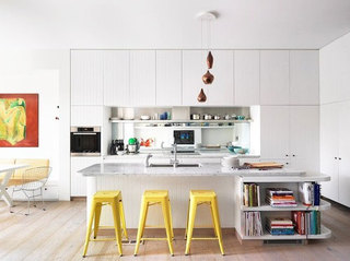 现代简约风格大气白色厨房吧台设计