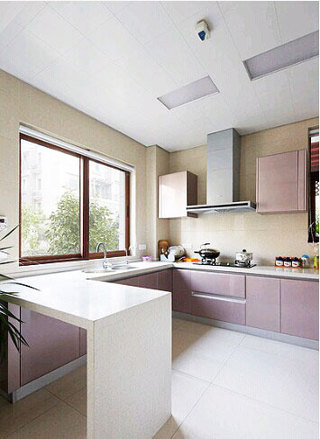 现代简约风格大气紫色厨房橱柜定做