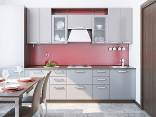 现代简约风格大气灰色厨房橱柜效果图