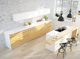 现代简约风格大气原木色厨房吧台设计