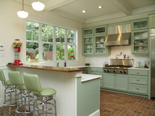 欧式风格小清新绿色厨房橱柜设计