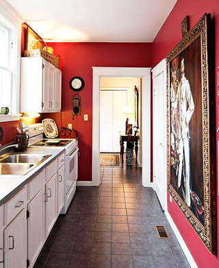 欧式风格小清新红色厨房背景墙效果图