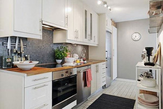 欧式风格实用黑白厨房橱柜设计图