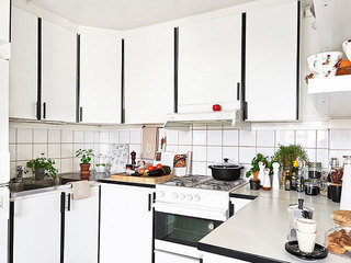 欧式风格简洁黑白厨房橱柜定制