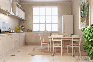 欧式风格简洁白色厨房设计图