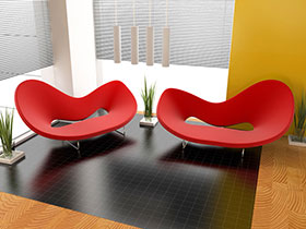 时尚的红色皮沙发5图展示