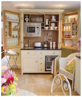 中式风格简洁暖色调厨房橱柜设计