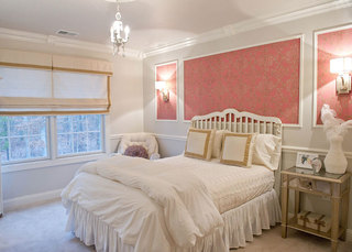 宜家风格温馨红色卧室床效果图