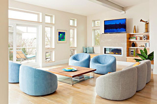 小清新蓝色客厅沙发图片