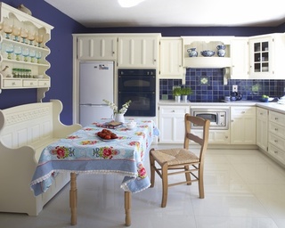 地中海风格浪漫蓝色厨房橱柜设计