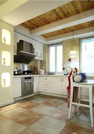 地中海风格简洁白色厨房橱柜设计图纸