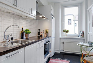 地中海风格简洁白色厨房橱柜图片