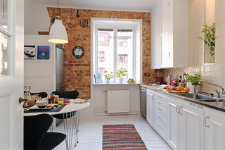 宜家风格简洁白色厨房橱柜图片